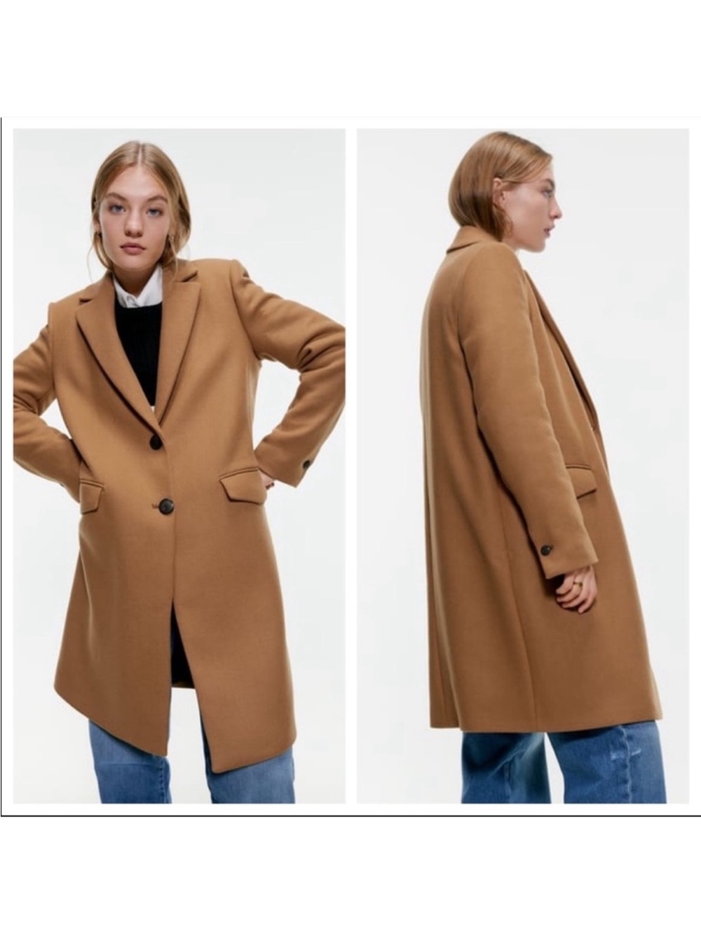 Zara Wool Camel Coat